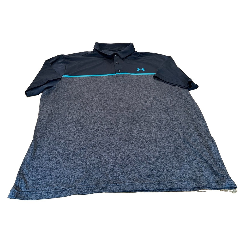 Under Armour Mens The Playoff Polo Grey Heatgear Golf Polo Size XL